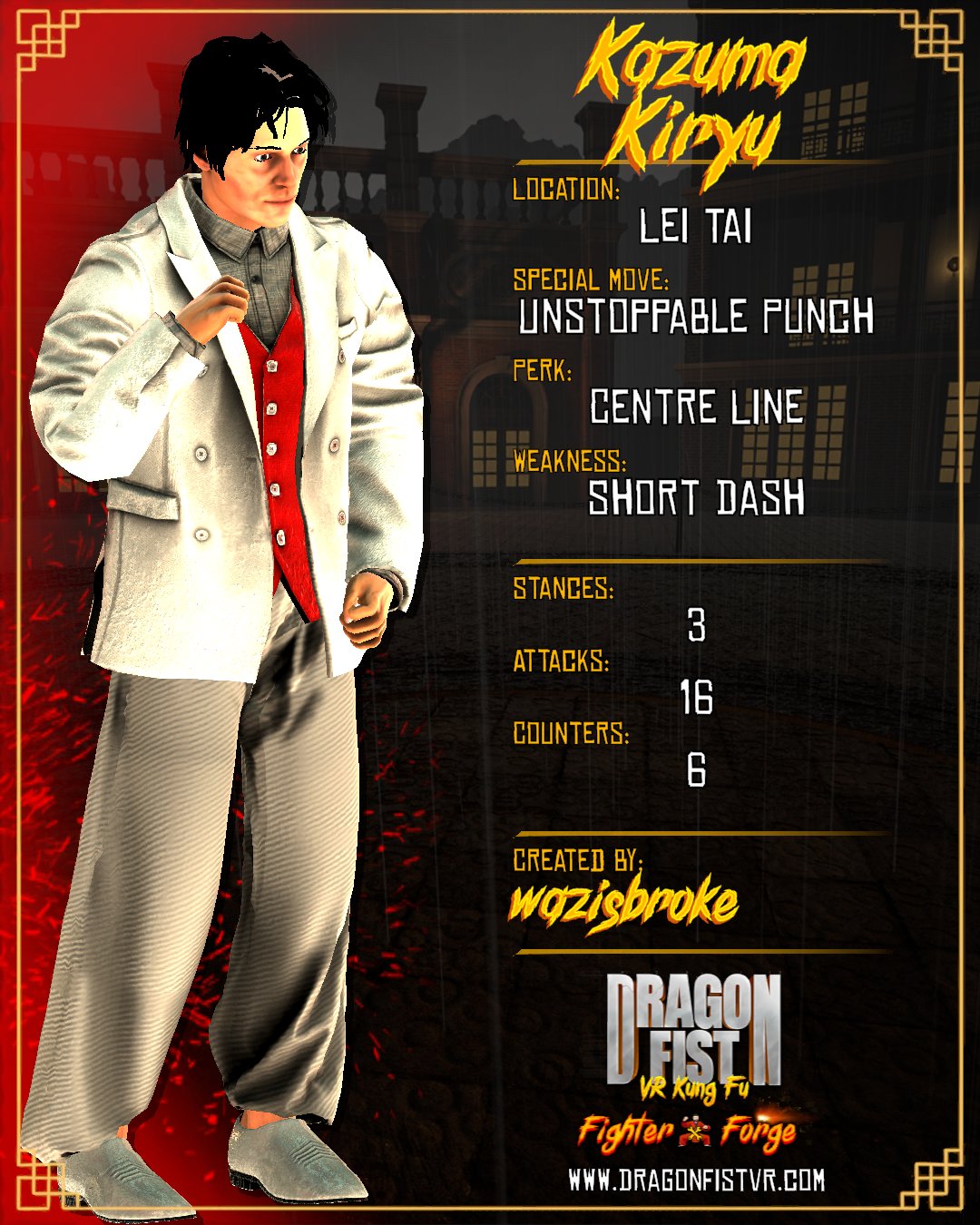 Kazuma Kiryu - Created By: wazisbroke